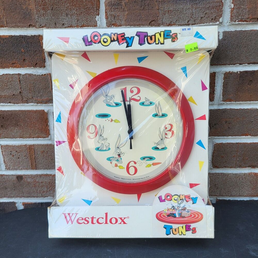 Vintage 1994 Westclox Looney Tunes Bugs Bunny 10" Wall Clock NIB Made In USA